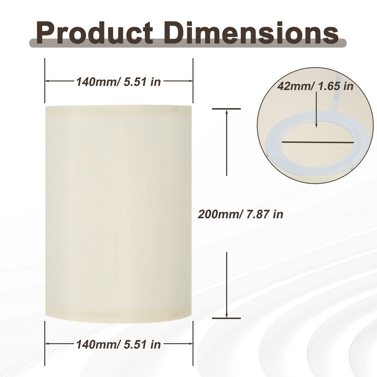 Unique Bargains Natural Linen Drum Design Spider Fitter Premium Fabric Lampshade 5.5 x 7.9 Inch 1 Pc - thumbnail 2
