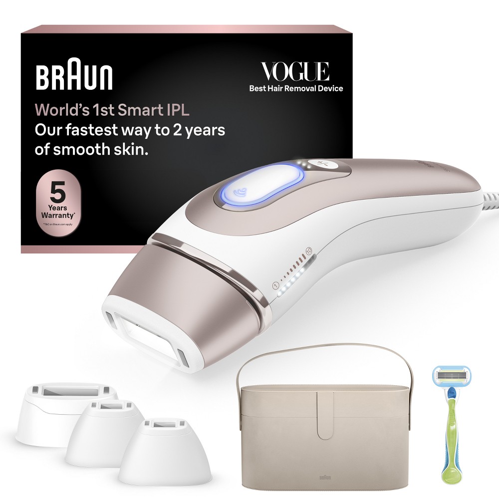 Braun Skin i-Expert PL7387 IPL Device Laser Hair Removal Kit with 4 Smart Heads and Premium Vanity Case: Body Application Bikini Line, Legs, Under Arm