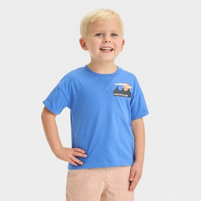 Grayson Mini Toddler Boys' Short Sleeve Jersey Graphic T-Shirt - Blue 3T