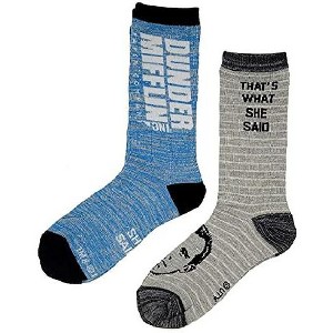 Ripple Junction x The Office That's What She Said and Dunder Mifflin Logo Crew Socks 2-PK - 1 of 3