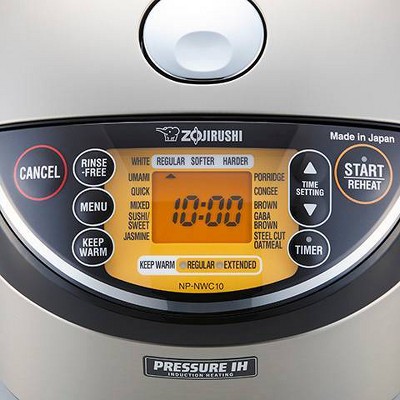 Stainless Steel 10-Cup Induction Heating Rice Cooker with Fuzzy Logic