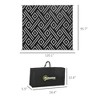 Reversible Outdoor Rug with Carry Bag, Waterproof Plastic Straw Mat for Patio, RV Camping, or Backyard, Black & Gray Geometric Pattern - 3 of 4