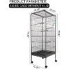 Large Steel Bird Cage with Stand, Antique Gray Flight Cage for Parrots & Lovebirds, Includes Plastic Feeder & Slide-Out Tray, Easy Mobility - 3 of 4
