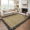 Washable Living Room Rug Floral Bordered Area Rugs Soft Thin Indoor Carpet - 4 of 4