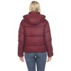Women's Full Front Zip Hooded Bomber Puffer Jacket - White Mark - 3 of 4