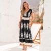 Boho Chic Embroidered Maxi Dress with Tassel Trim - Cupshe - 4 of 4