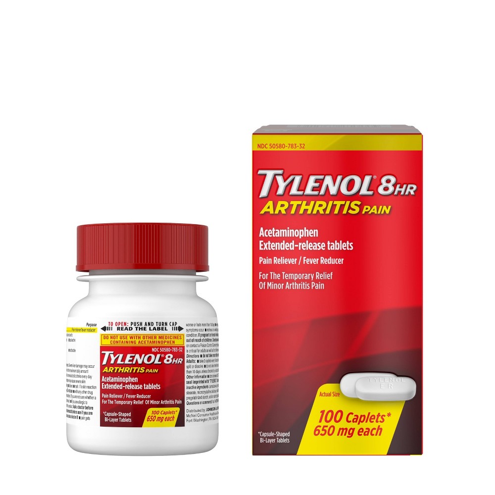Tylenol 8 Hour Arthritis Pain Reliever Extended-Release Caplets - Acetaminophen - 100ct