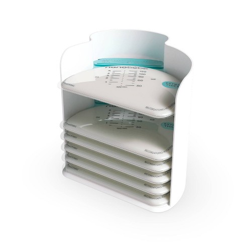 nanobebe 25 Breast Milk Storage Bags and Organizer - White - image 1 of 4