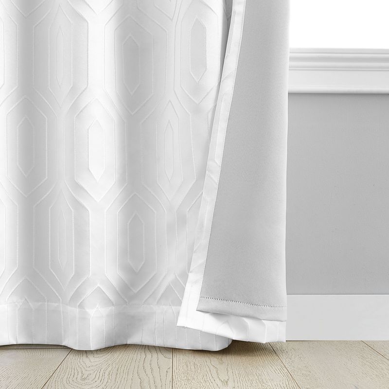 Huxley Geometric Blackout Embroidered Textured Single Window Curtain Panel - Elrene Home Fashions, 4 of 5