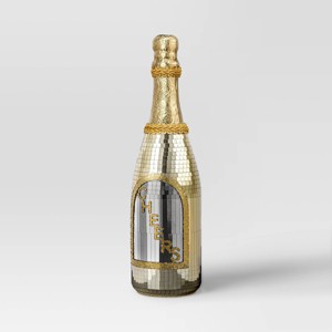 12" Christmas Mirror Champagne Bottle Gold Decor - Wondershop™ - 1 of 3