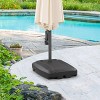 136.8lbs Rectangular Patio Umbrella Base with Wheels Gray - CorLiving: Heavy-Duty, Weather-Resistant, No Assembly Required - 2 of 4