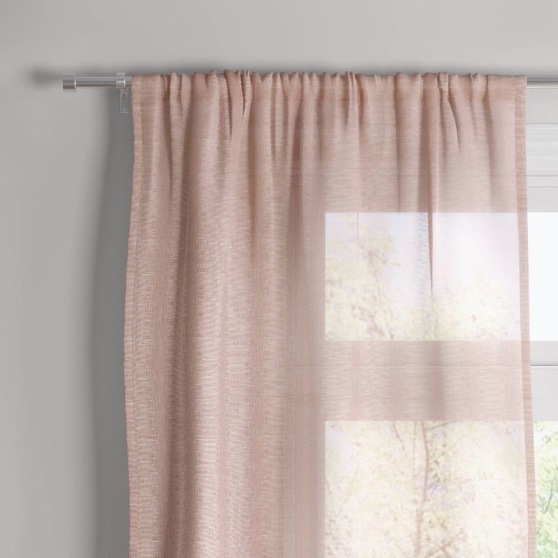 1pc 54&#34;x84&#34; Sheer Richter Clipped Window Curtain Panel Blush - Project 62&#8482;, 1 of 7