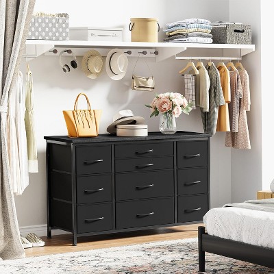 Wide 10-Drawer Dresser, 55'' TV Stand w/ Power Outlet, Storage Cabinet for Bedroom/Closet, Sturdy Metal Frame, Entertainment Center