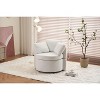 Vynxaria 31.5 Inch Beige Teddy Fabric Rotating Storage Accent Chairs with Back Cushions, 360' Degree Swivel,Ideal for Bedroom and Living Room - 3 of 4