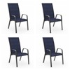Hyleory 4PCS Patio Stackable Dining Chairs with Curved Armrests & Quick-Drying Fabric - 2 of 4