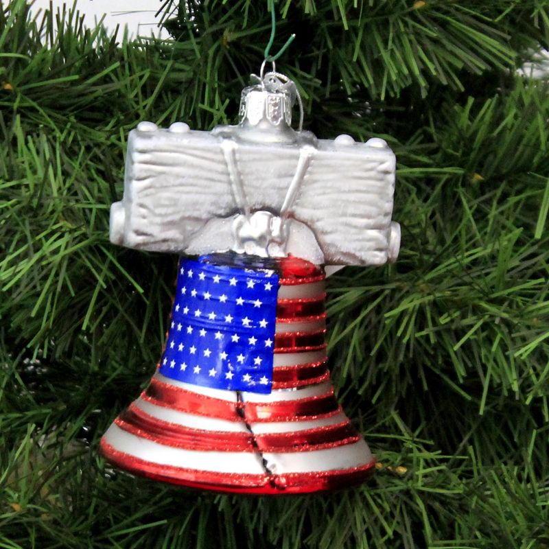 Noble Gems Liberty Bell  -  One Ornament 4.25 Inches -  Freedom Flag Usa  -  Nb1444  -  Glass  -  Multicolored, 2 of 4