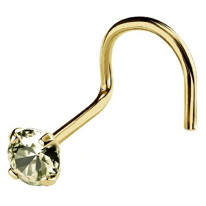 Jewelry Avalanche 22G 14K Gold Nose Screw Nose Stud with Peridot Gemstone - 1 of 2
