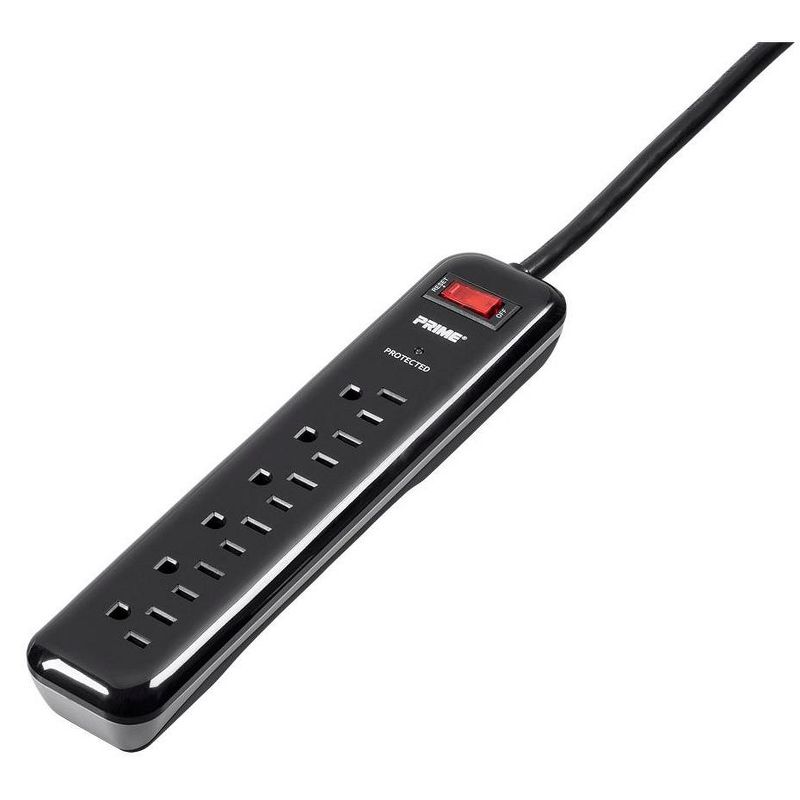 Monoprice Power & Surge - 6 Outlet Surge Protector Power Strip with Low-Profile Plug - 4 Feet Cord - Black | 1000 Joules, 15A / 125V / 1875W, 2 of 6