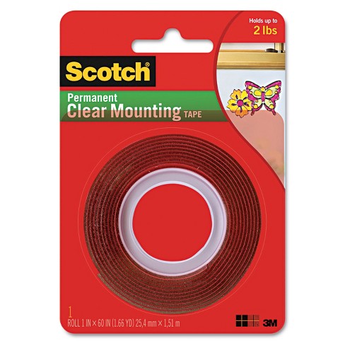 Scotch Double-sided Mounting Tape Industrial Strength 1 X 60 Clear/red  Liner 410p : Target