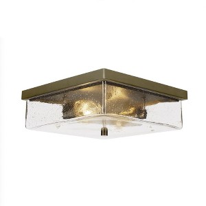 Toltec Lighting Nouvelle 2 - Light Flush Mount in  New Aged Brass with 13" Clear Bubble Shade - 1 of 1