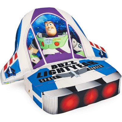 Marshmallow Furniture Children's 5-in-1 Toy Story Buzz Lightyear Transforming Lounging Cushion Plush Chair