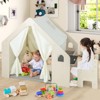 6-in-1 Kids Playhouse Wooden Indoor Play Tent w/ Blackboard, Desk Table, Chair - 4 of 4