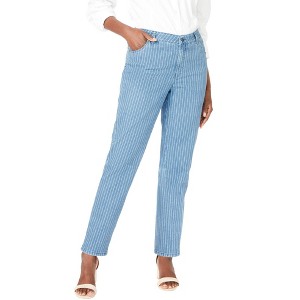 Jessica London Women's Plus Size Tall True Fit Stretch Denim Straight Leg Jean - 1 of 4