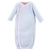 Touched by Nature Baby Girl Organic Cotton Side-Closure Snap Long-Sleeve Gowns 3pk, Pink Rose, Preemie - 3 of 4