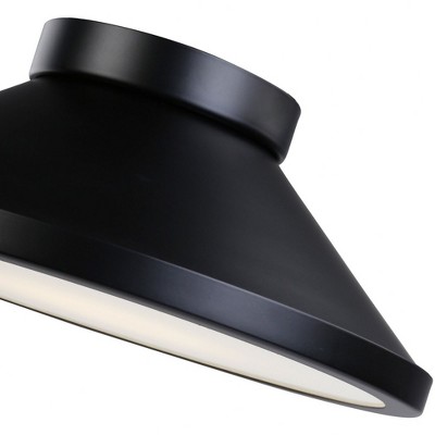 Black and White Glass LED Flush Mount Light