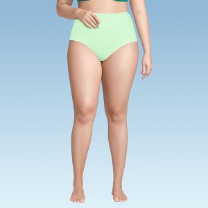 Lands' End Women's Sculpting Suit Chlorine Resistant Targeted Control Retro High Waisted Bikini Swim Bottoms - 1 of 3