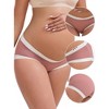 INSPIRE CHIC Women's Ice Silk Ribbed V-Shaped Low Rise Color Patchwork Pregnancy Maternity Briefs 2 Packs - 3 of 4