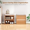 SEVOBAL Small Shoe Bench Entrywaywith Cushion Shoe Benches with Storage Seating Seat Entryway Shoe Rack Entryway Show Racks, Beige, 15.35"*11.4"*16" - 2 of 4