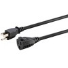 Monoprice Extension Cord - 50 Feet - Black | Outdoor NEMA 5-15P to NEMA 5-15R, 14AWG, 15A, 125V, 3-Prong, For Powering Computers, Monitors, and - 2 of 4