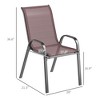 Set of 4 Outdoor Dining Chairs, Stackable Patio Chairs with High Back, Breathable Mesh Seat for Garden Lawn - 3 of 4