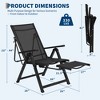 Outdoor Folding Patio Chairs, Foldable Patio Chair with Armrests, Adjustable Positions, Retractable Footrest, Garden 330lbs, for Patio, Backyard - 3 of 4