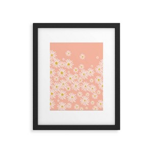 Deny Designs 8"x10" ThirtyOne Illustrations Pink Daisy Black Framed Canvas Wall Art : Modern Style, MDF Composite Frame, Offset Print - 1 of 4