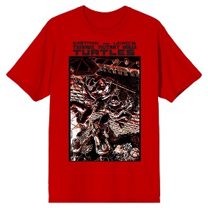 TMNT Comic Origins Casey Jones & Raphael Comic Art Crew Neck Short Sleeve Red Men's T-shirt - 1 of 3