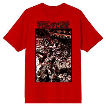 TMNT Comic Origins Casey Jones & Raphael Comic Art Crew Neck Short Sleeve Red Men's T-shirt