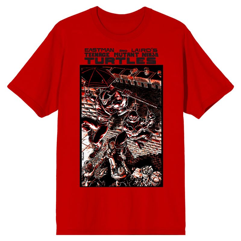 TMNT Comic Origins Casey Jones & Raphael Comic Art Crew Neck Short Sleeve Red Men's T-shirt, 1 of 4