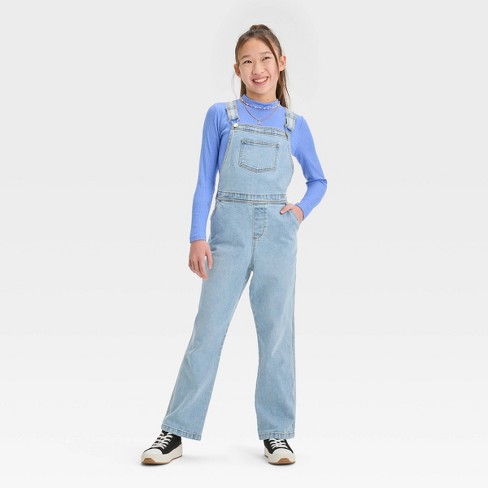 Girls' Long Sleeve Button-down Denim Shirt - Art Class™ Light Indigo Blue :  Target