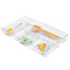 iDESIGN Plastic in Drawer Organizer Trays for Kitchen Utensils Set Silverware: Clear Utensil Storage, Hand Wash, 9.6" Height - 2 of 4