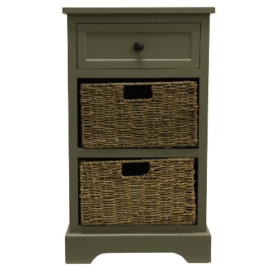 1 Drawer Montgomery 2 Basket Accent Chest Olive Branch - Decor Therapy