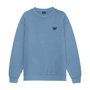 Dalix Butterfly Embroidery Relaxed Crewneck Sweatshirt Soft Fleece Fit Lounge Womens - 1 of 4