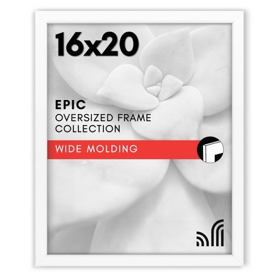 Americanflat 16x20 Poster Frame in White with Polished Plexiglass - Horizontal and Vertical Formats - Wall Mounted
