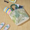 Mina Victory Handbag Palm Leaf 22" x 15" x 6" Beach Bag with Matching Clutch Green - 2 of 4