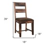 HomeRoots Set of Two Brown Upholstered Seat Ladder Back Dining Side Chairs - 3 of 4