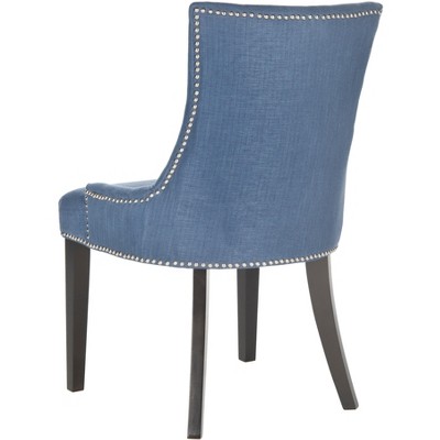 Transitional Linen Upholstered Parsons Side Chair in Blue