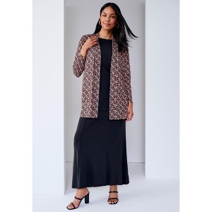 Jessica London Stretch Knit Open Front Knit Topper - 1 of 4