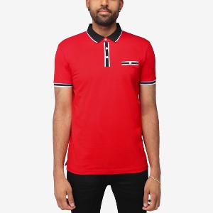 X RAY Men's Short Sleeve ribbed cuffs Polo Shirt - 1 of 4