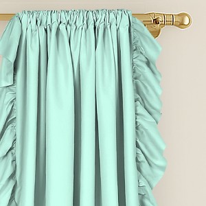 Lush Decor 2pc 84"x54" Light Filtering Cascade Ruffle Window Kids' Curtain Panel Set - 1 of 4